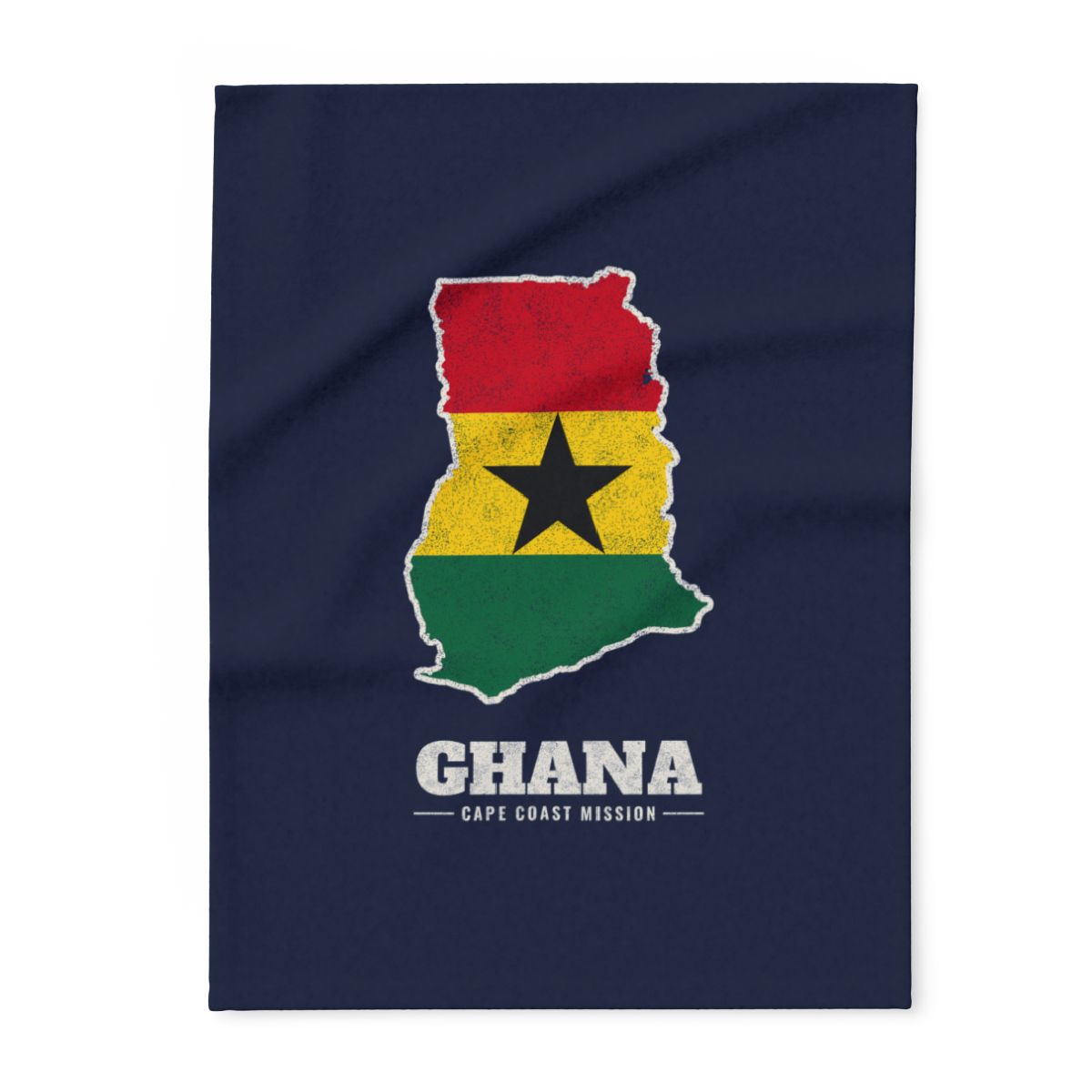 Ghana Cape Coast Mission flag map fleece blanket by Weak Things