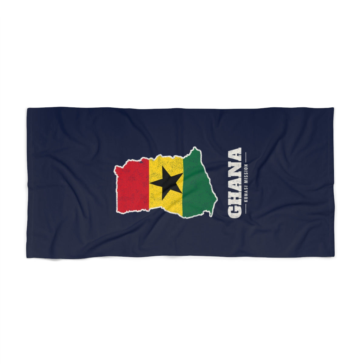 Ghana Kumasi Mission flag map beach towel by Weak Things view 2