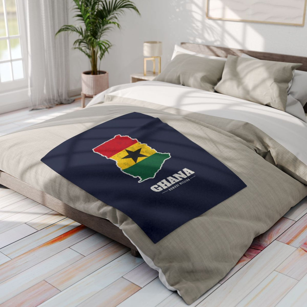Ghana Kumasi Mission flag map fleece blanket by Weak Things view 4