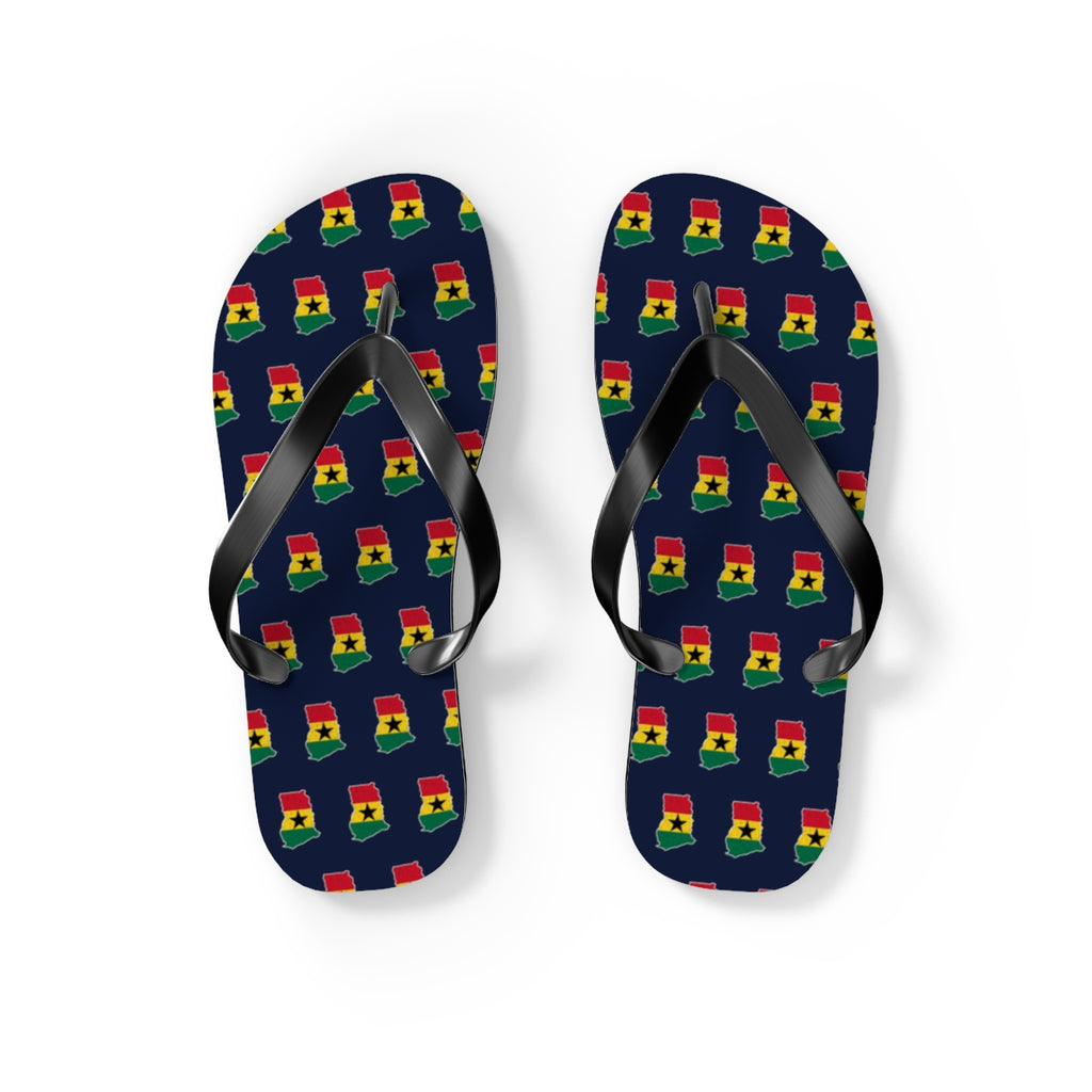 Ghana Mission flag map flip flops by Weak Things view 2