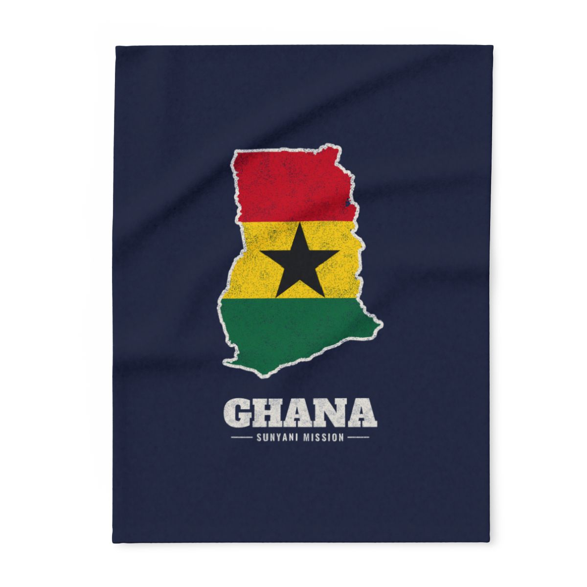 Ghana Sunyani Mission flag map fleece blanket by Weak Things