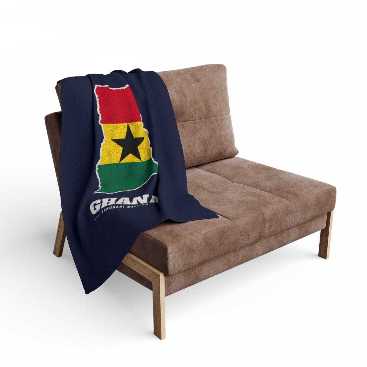 Ghana Takoradi Mission flag map fleece blanket by Weak Things view 2