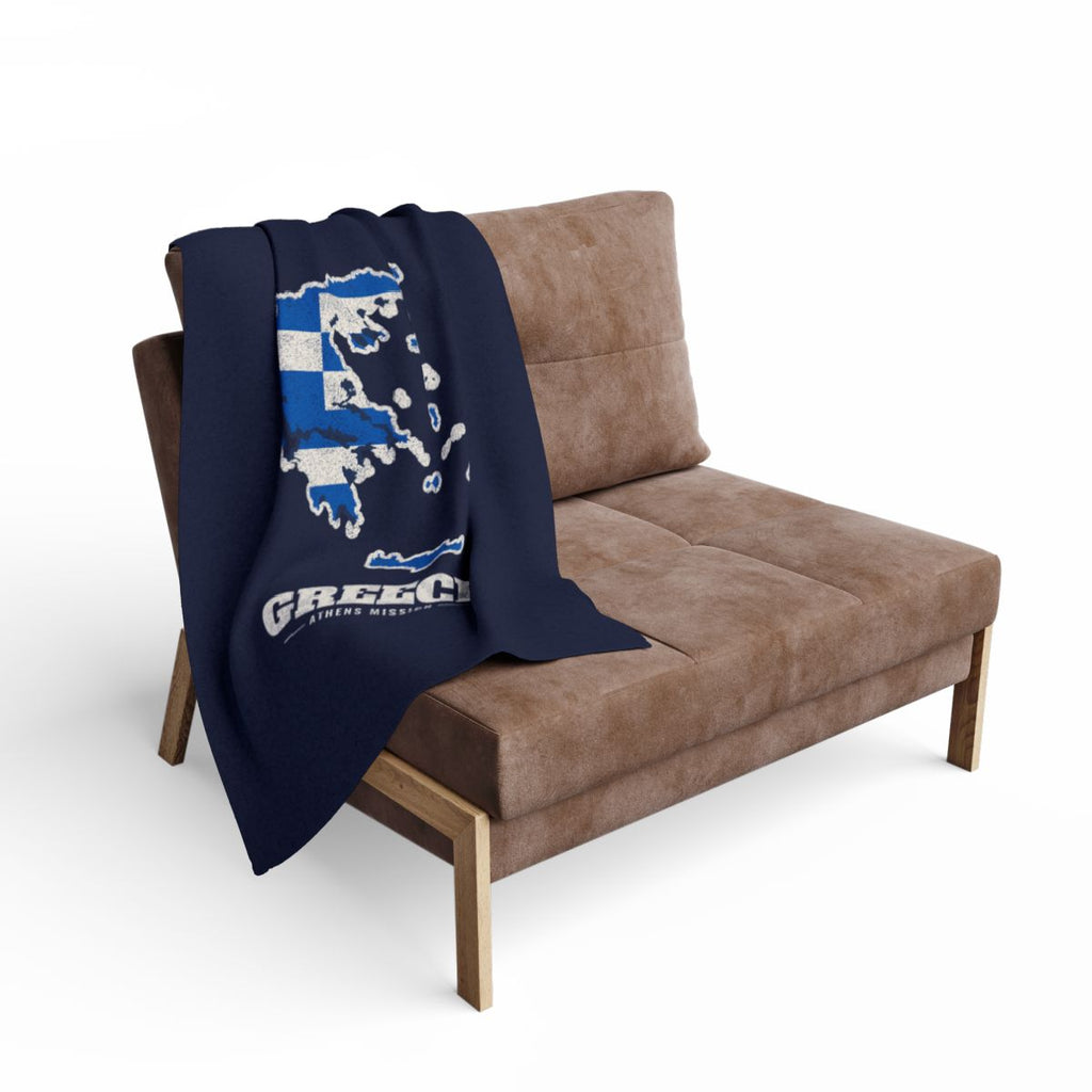 Greece Athens Mission flag map fleece blanket by Weak Things view 2