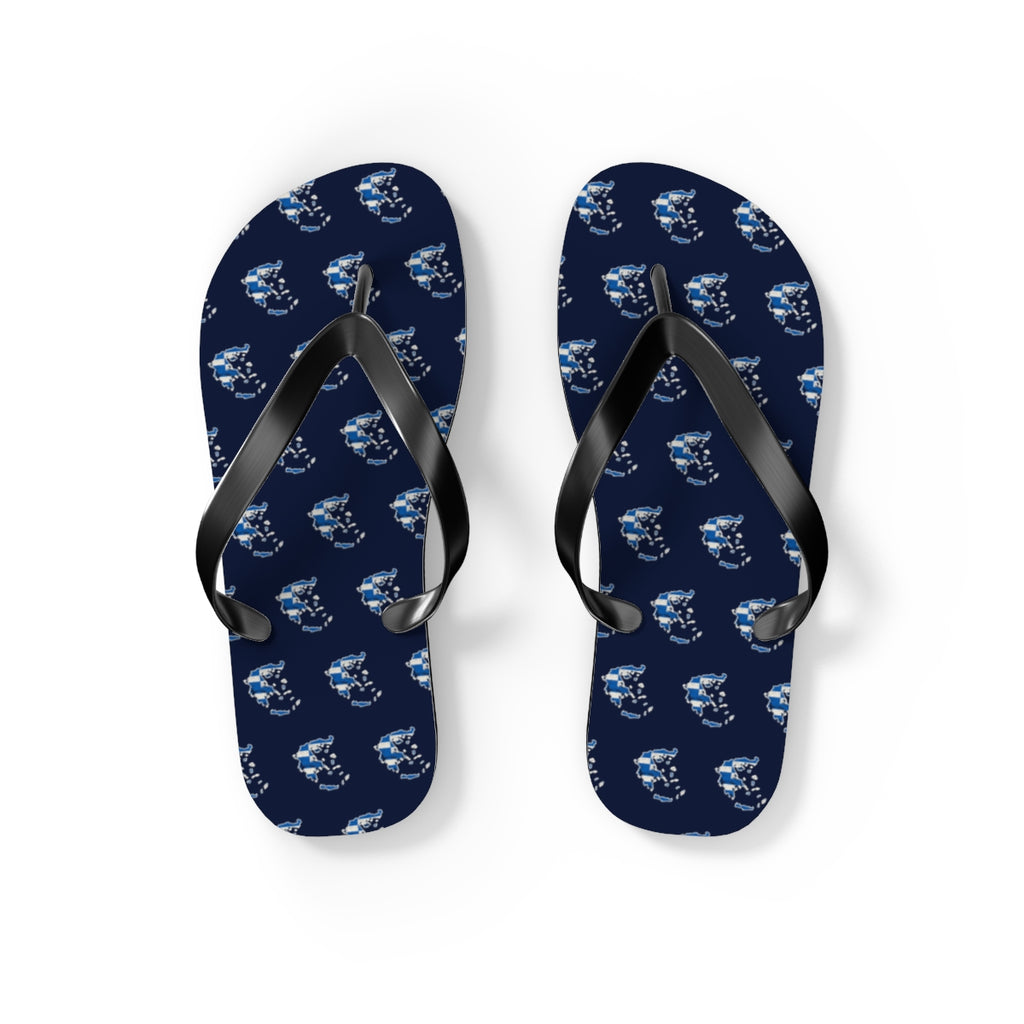 Greece Mission flag map flip flops by Weak Things view 2