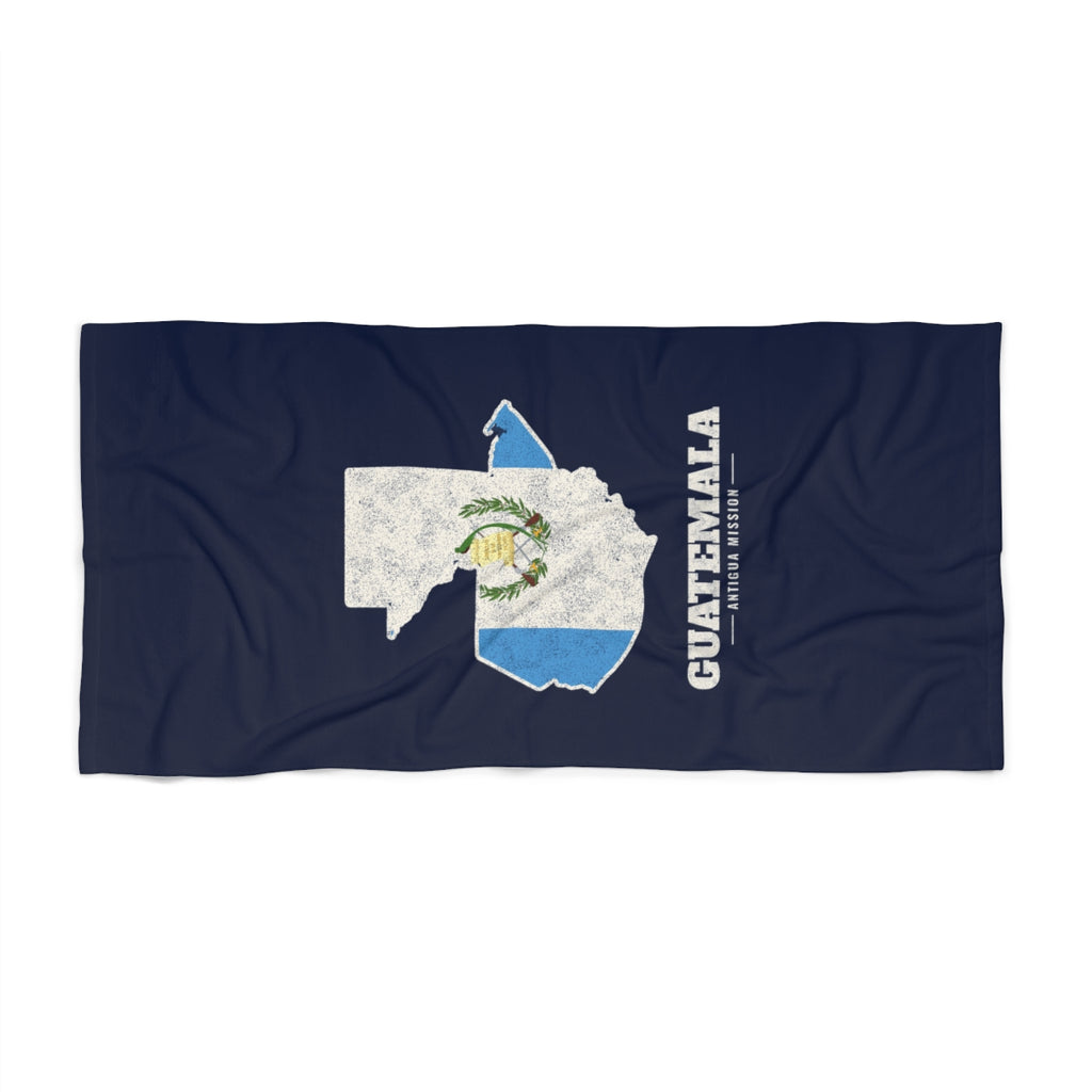 Guatemala Antigua Mission flag map beach towel by Weak Things view 2