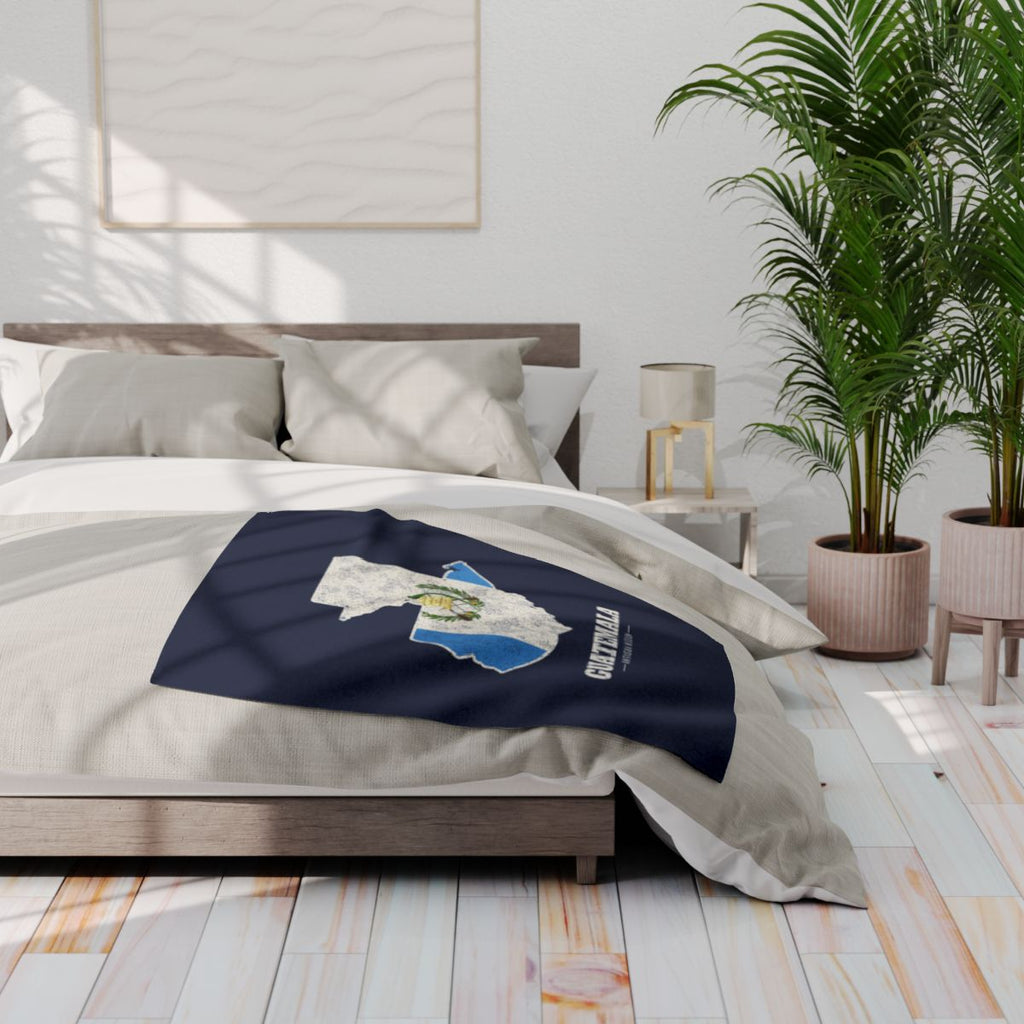Guatemala Antigua Mission flag map fleece blanket by Weak Things view 3