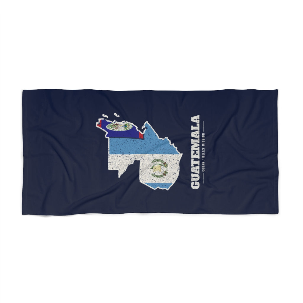 Guatemala Coban/Belize Mission flag map beach towel by Weak Things view 2