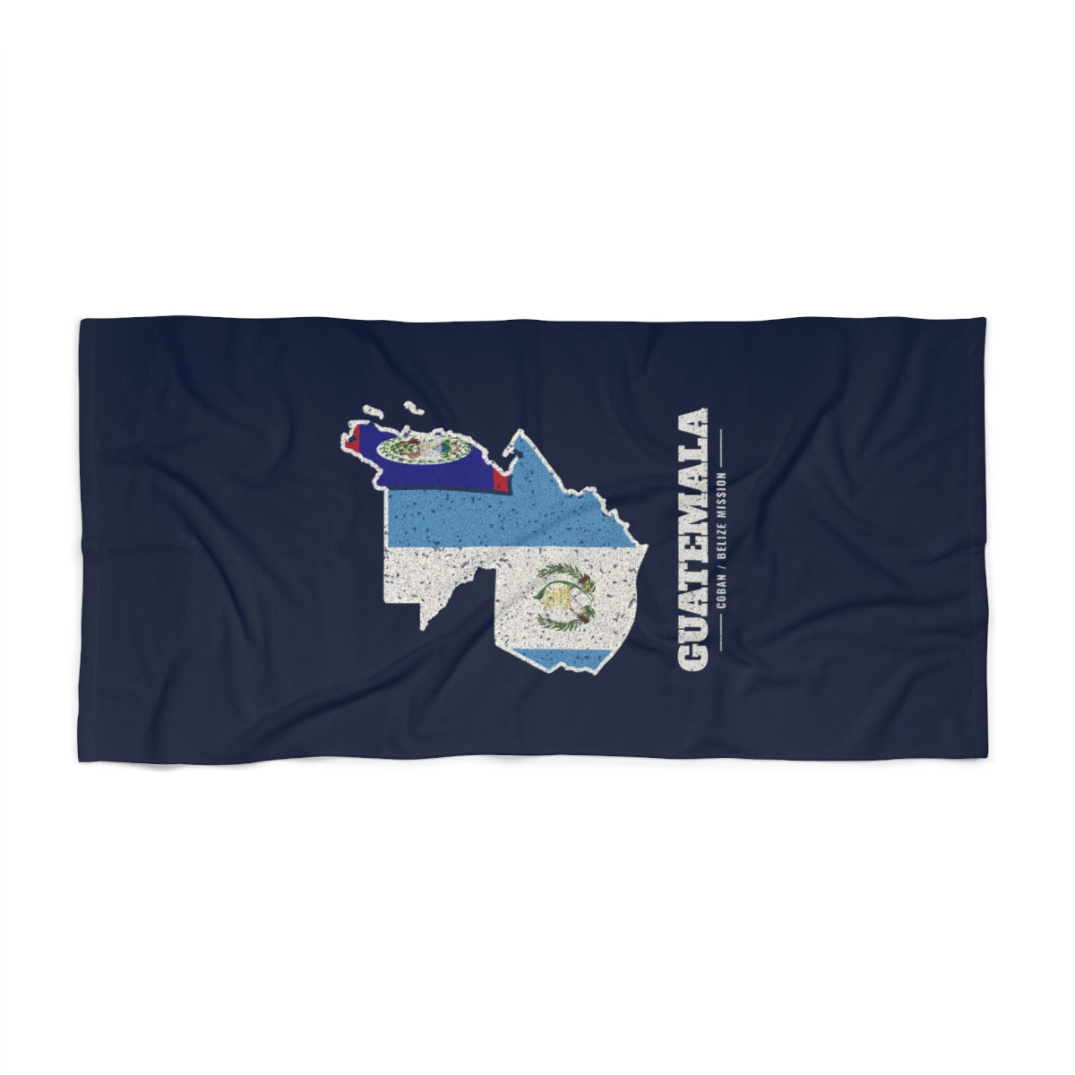 Guatemala Coban/Belize Mission flag map beach towel by Weak Things view 2