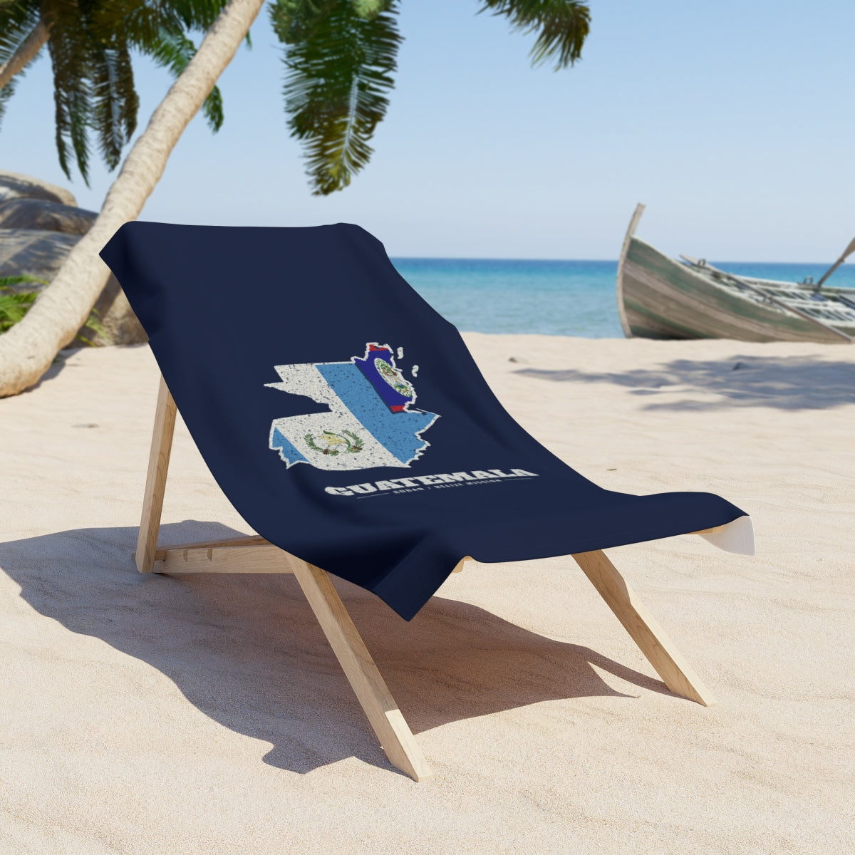 Guatemala Coban/Belize Mission flag map beach towel by Weak Things