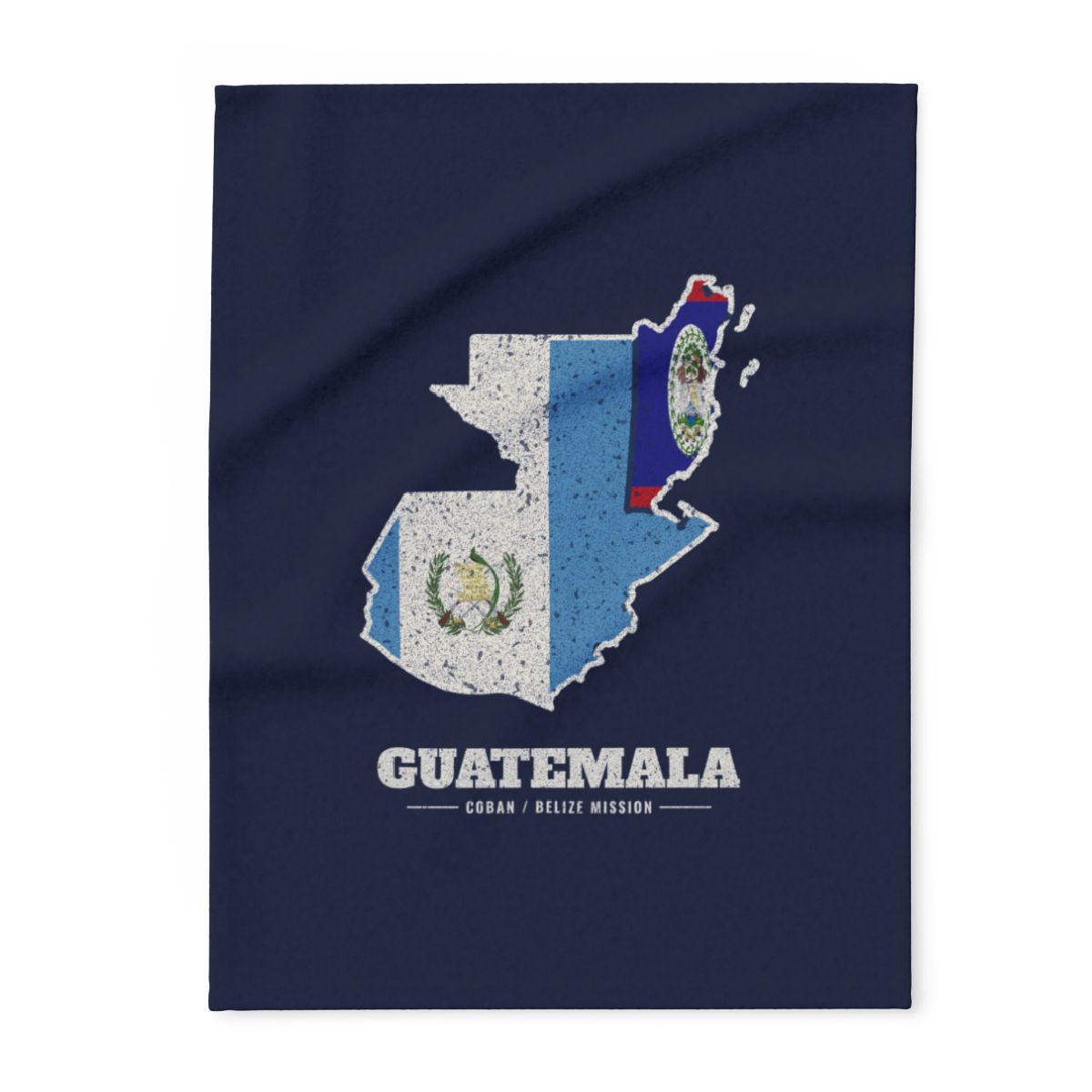 Guatemala Coban/Belize Mission flag map fleece blanket by Weak Things