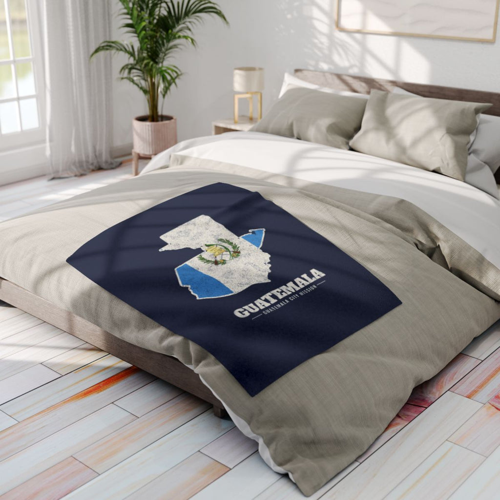 Guatemala Guatemala City Mission flag map fleece blanket by Weak Things view 4