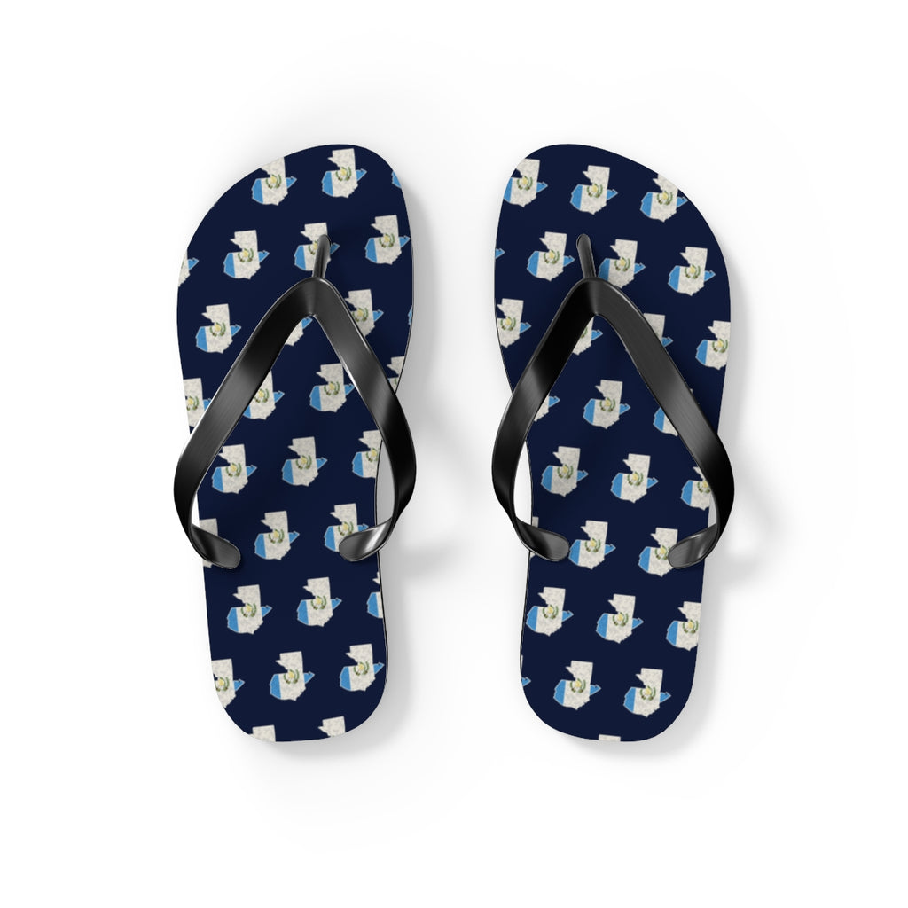 Guatemala Mission flag map flip flops by Weak Things view 2