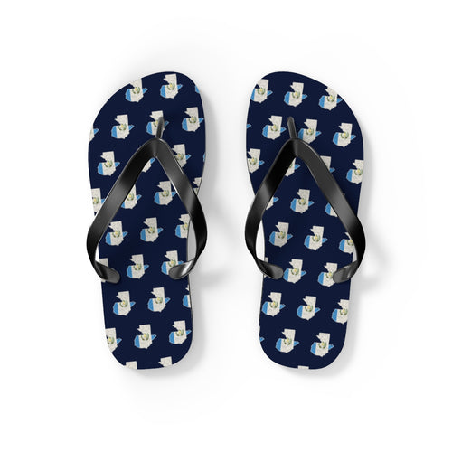 Guatemala Mission flag map flip flops by Weak Things view 2