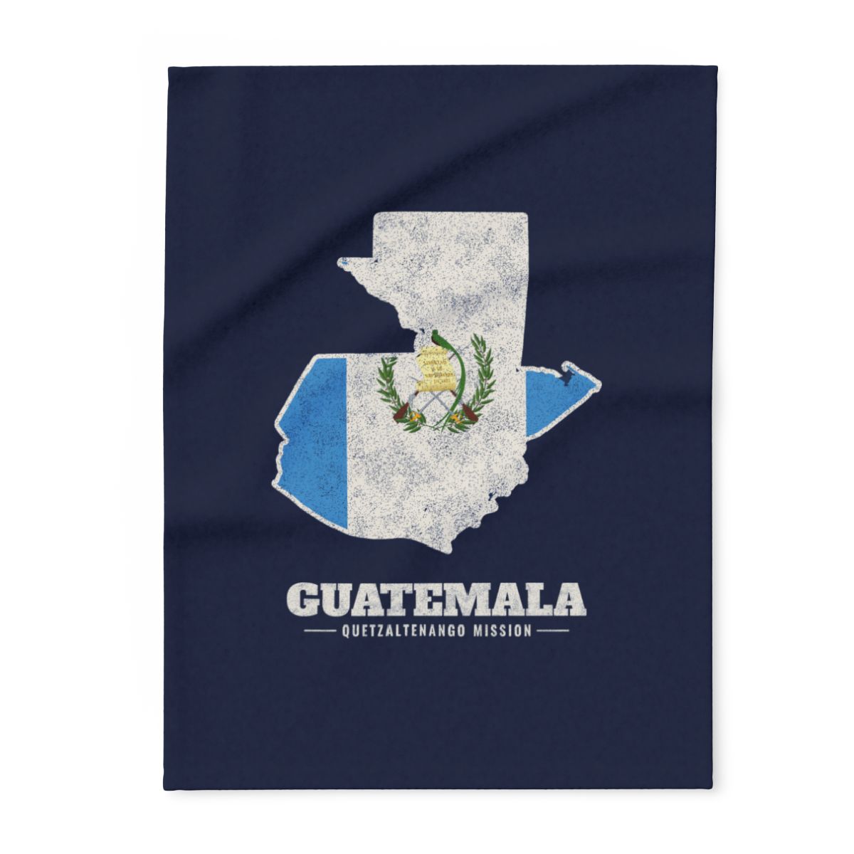 Guatemala Quetzaltenango Mission flag map fleece blanket by Weak Things