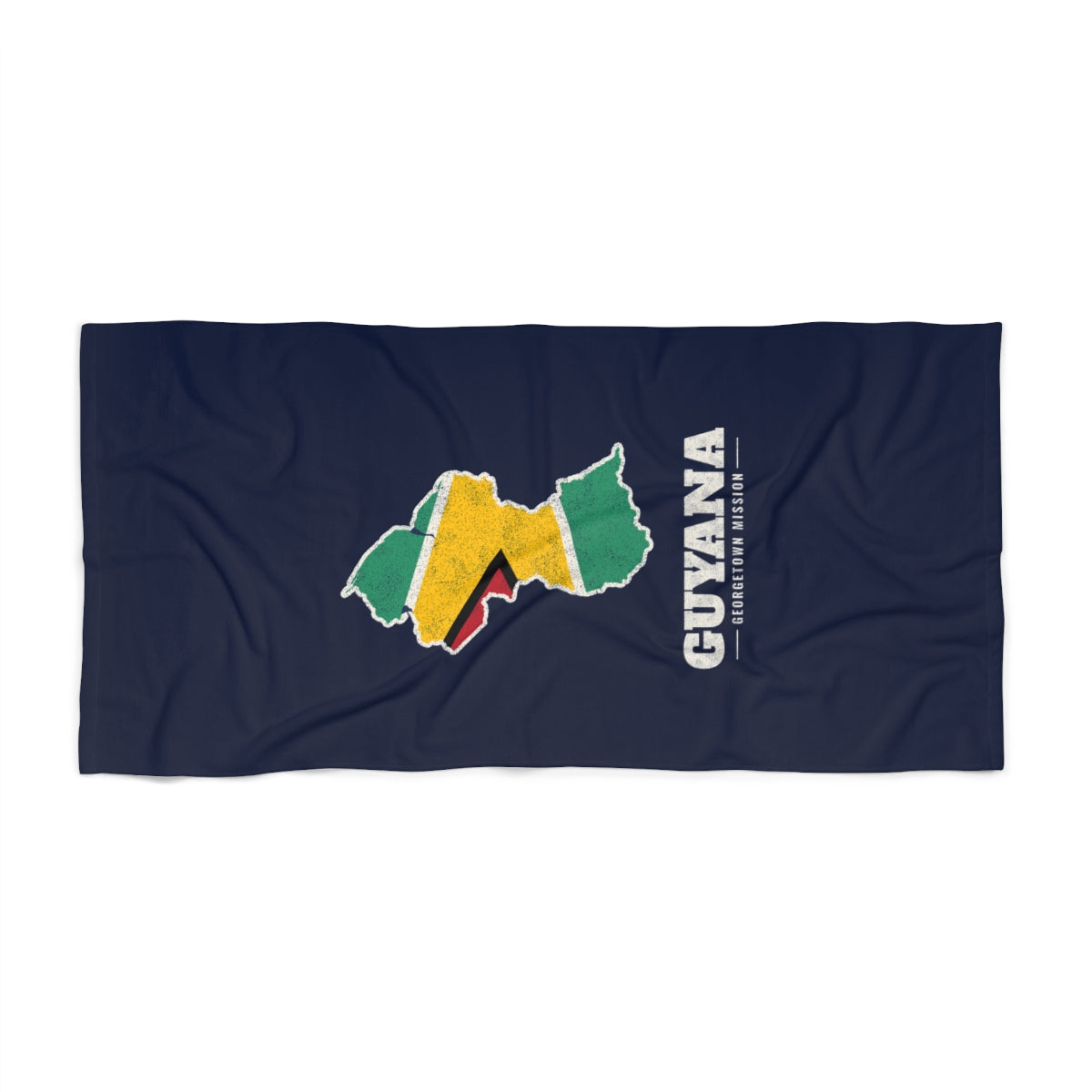 Guyana Georgetown Mission flag map beach towel by Weak Things view 2
