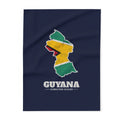 Guyana Georgetown Mission flag map fleece blanket by Weak Things