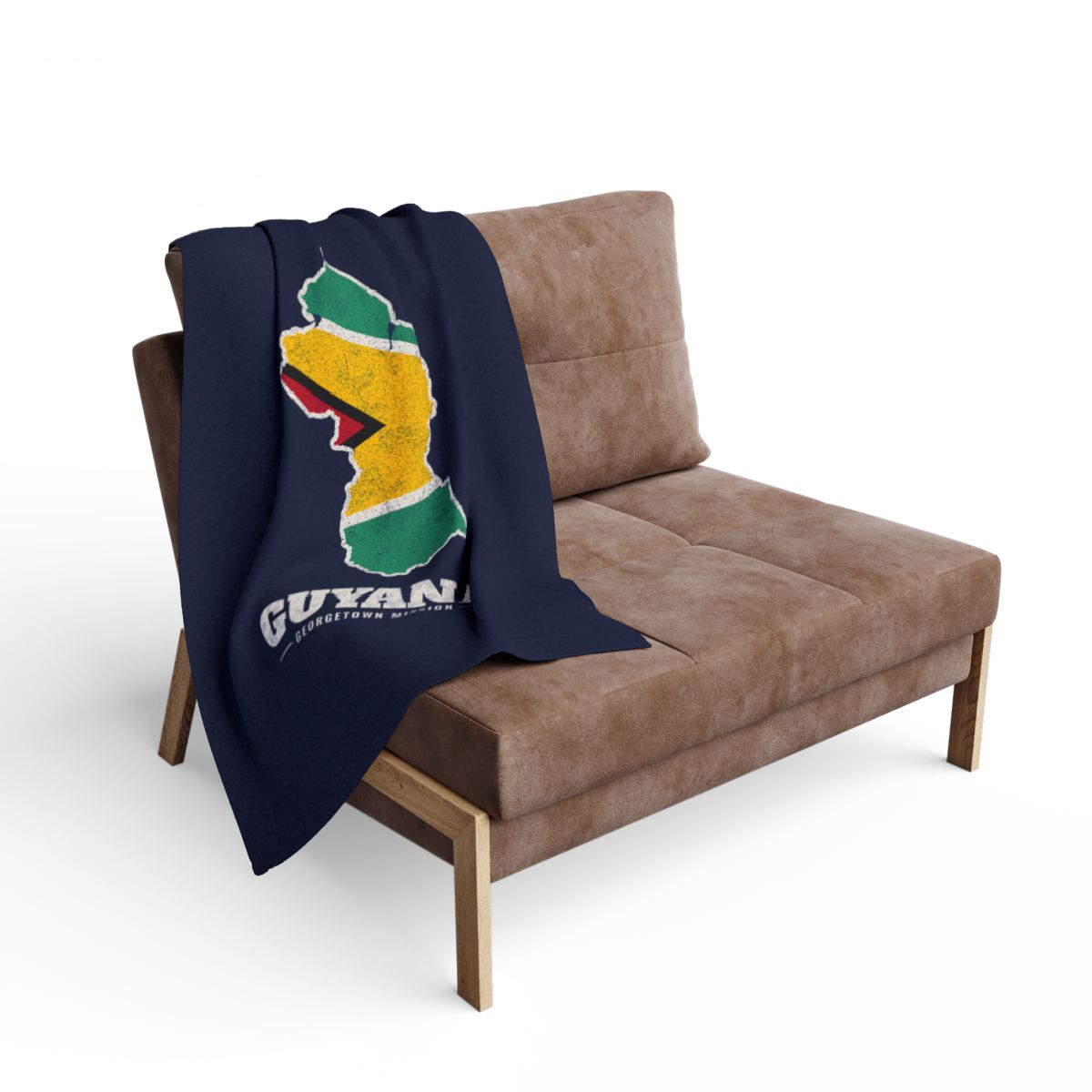 Guyana Georgetown Mission flag map fleece blanket by Weak Things view 2