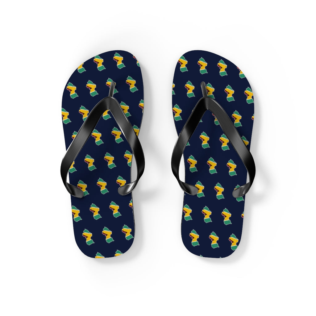 Guyana Mission flag map flip flops by Weak Things view 2