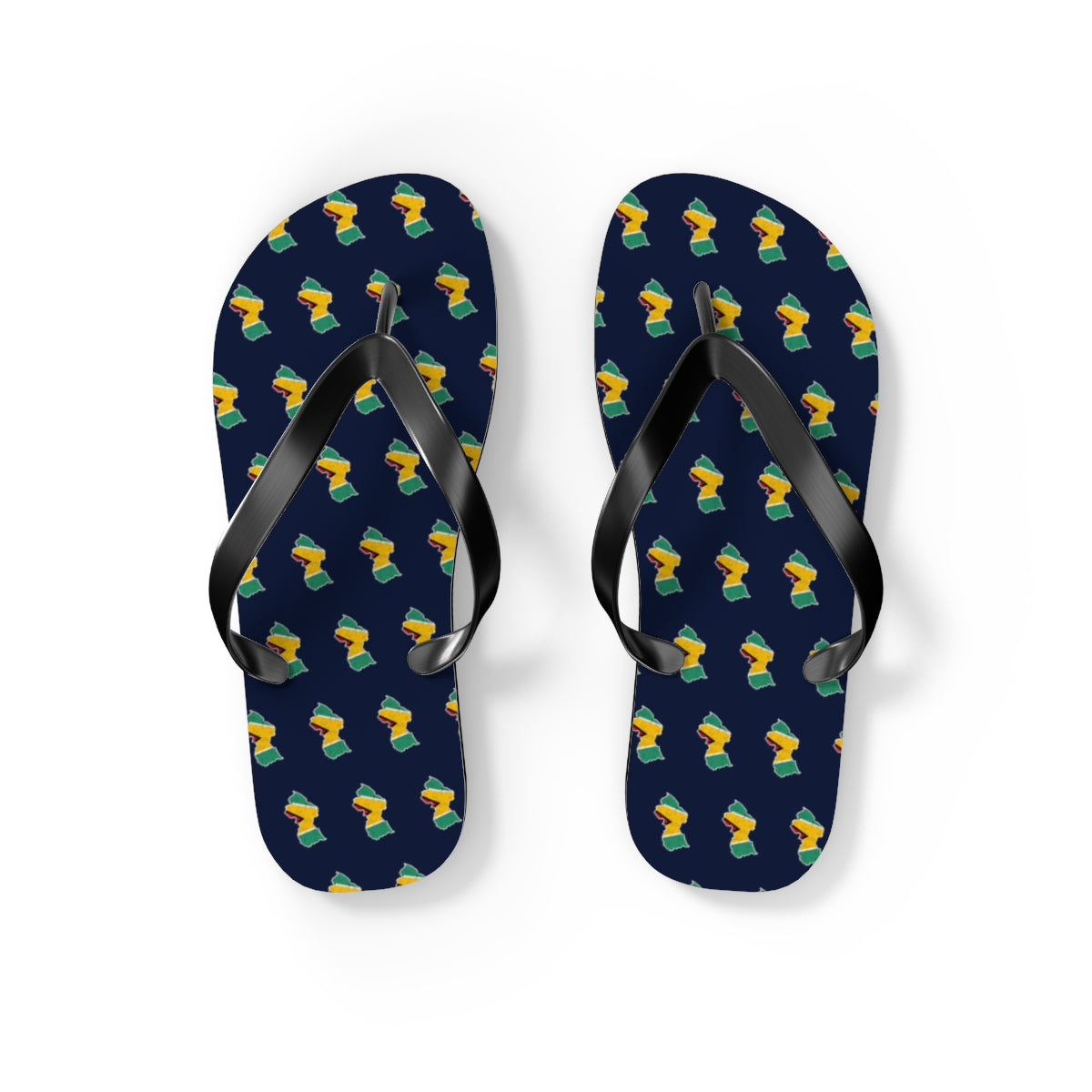 Guyana Mission flag map flip flops by Weak Things view 2