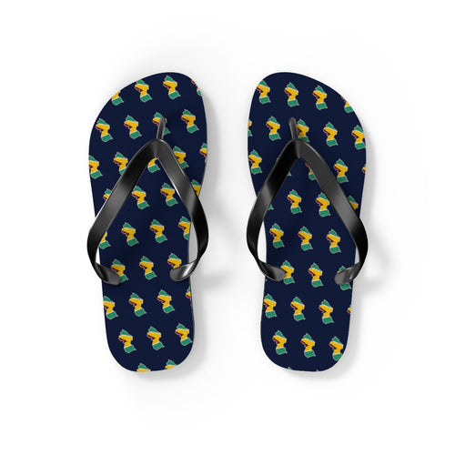 Guyana Mission flag map flip flops by Weak Things view 2