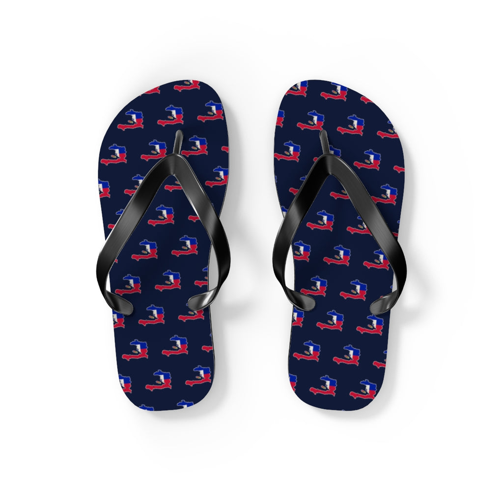 Haiti Mission flag map flip flops by Weak Things view 2