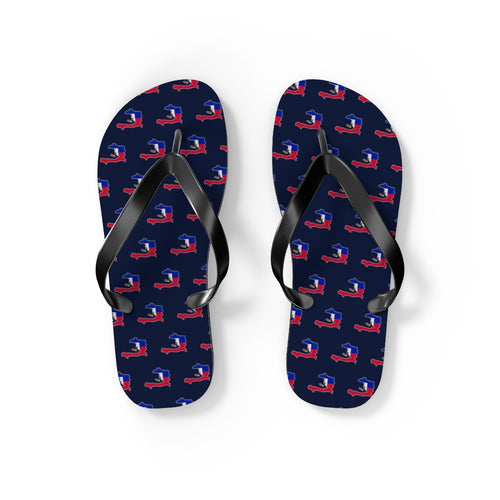 Haiti Mission flag map flip flops by Weak Things view 2