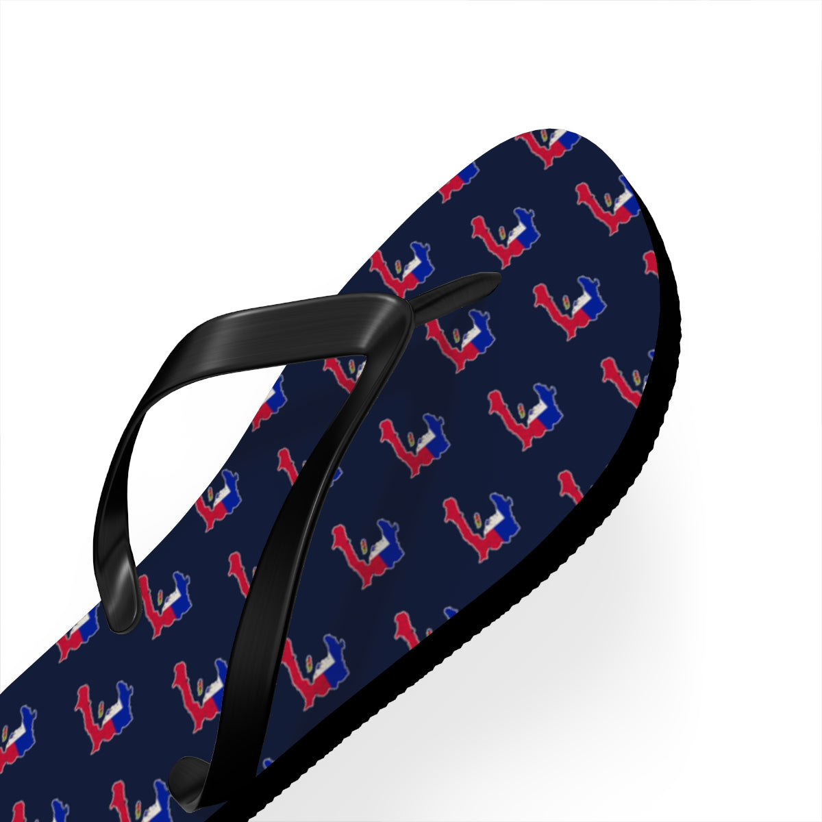 Haiti Mission flag map flip flops by Weak Things view 3