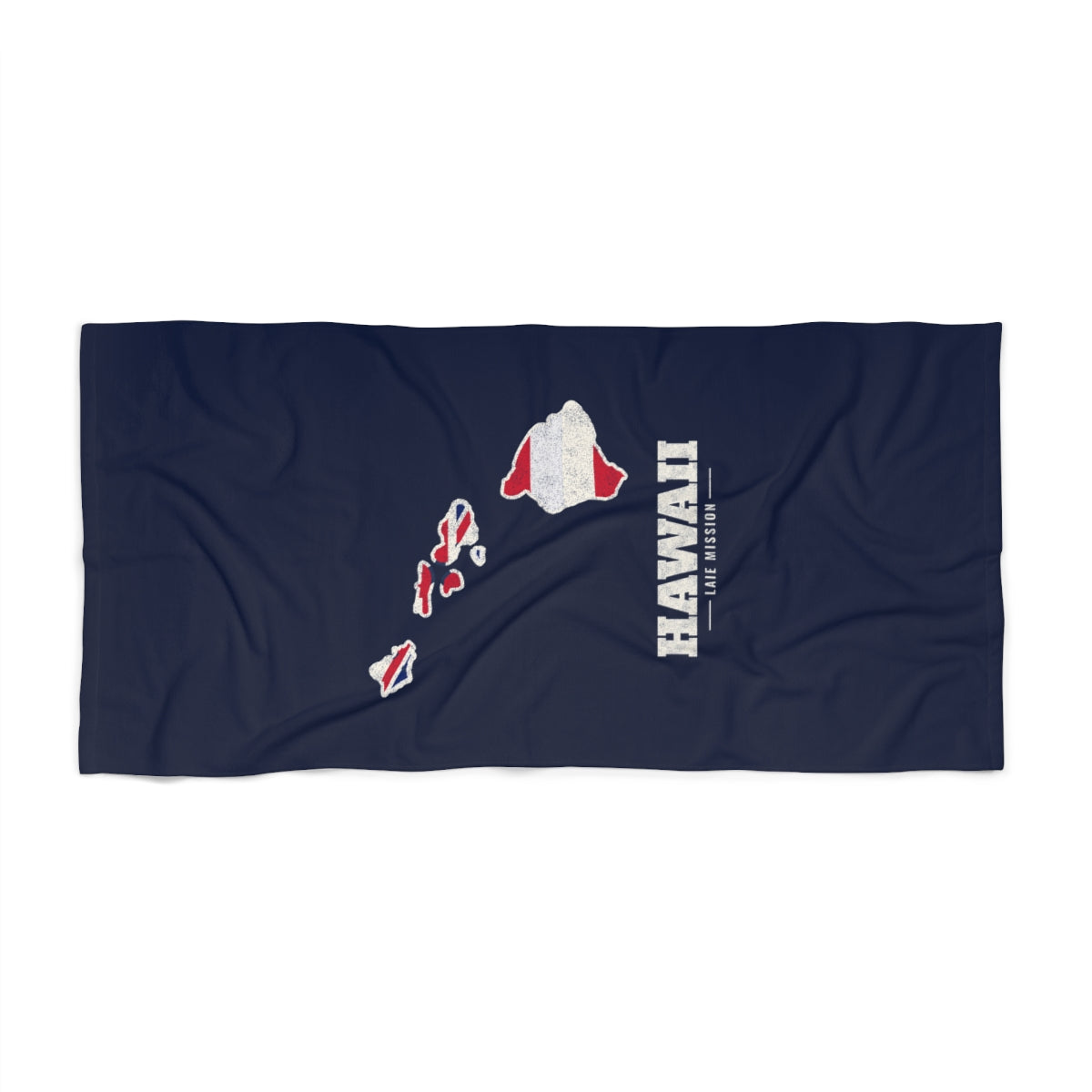 Hawaii Laie Mission flag map beach towel by Weak Things view 2