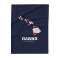 Hawaii Laie Mission flag map fleece blanket by Weak Things