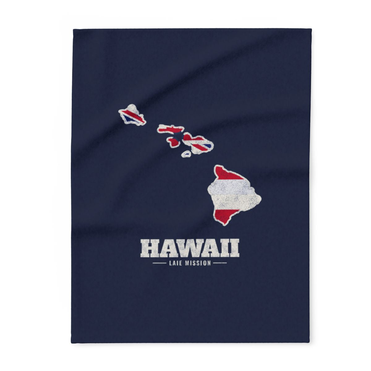 Hawaii Laie Mission flag map fleece blanket by Weak Things