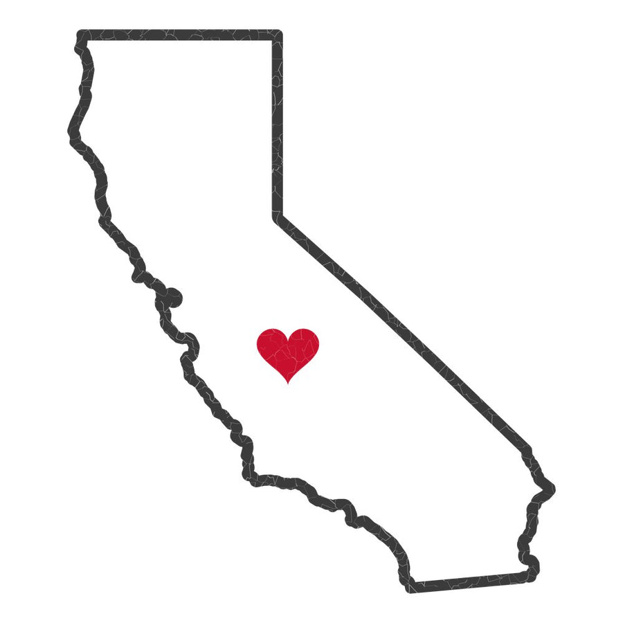 California Fresno Mission Heart Map design