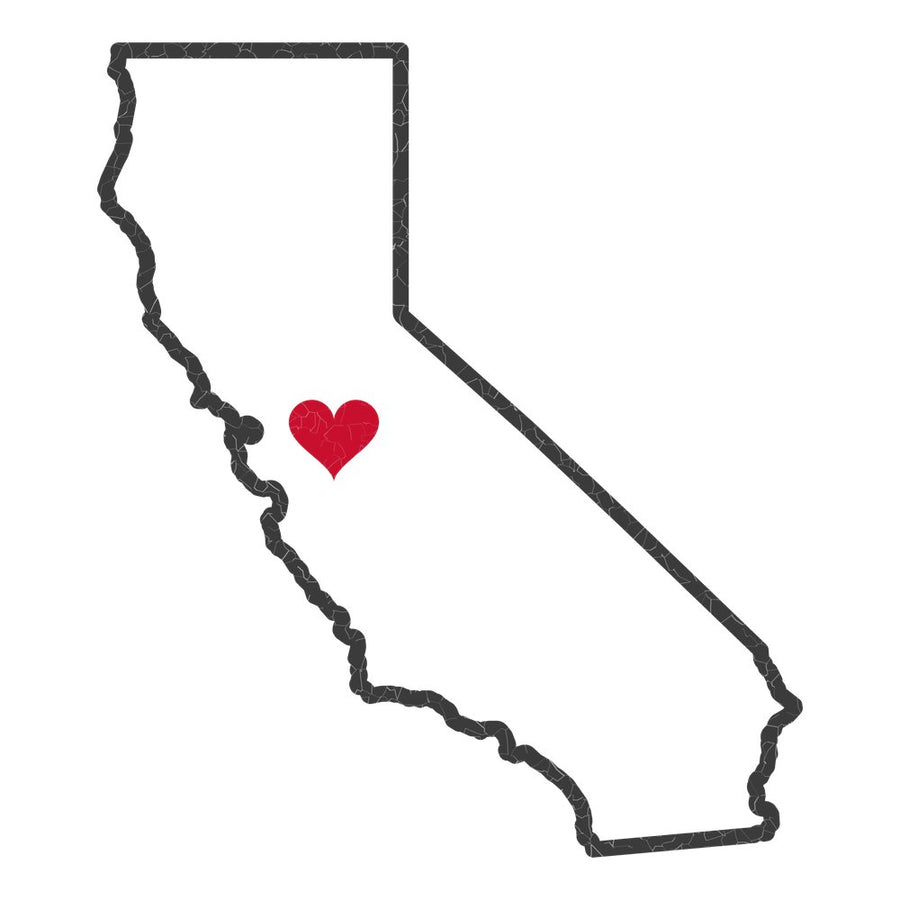 California Modesto Mission Heart Map design