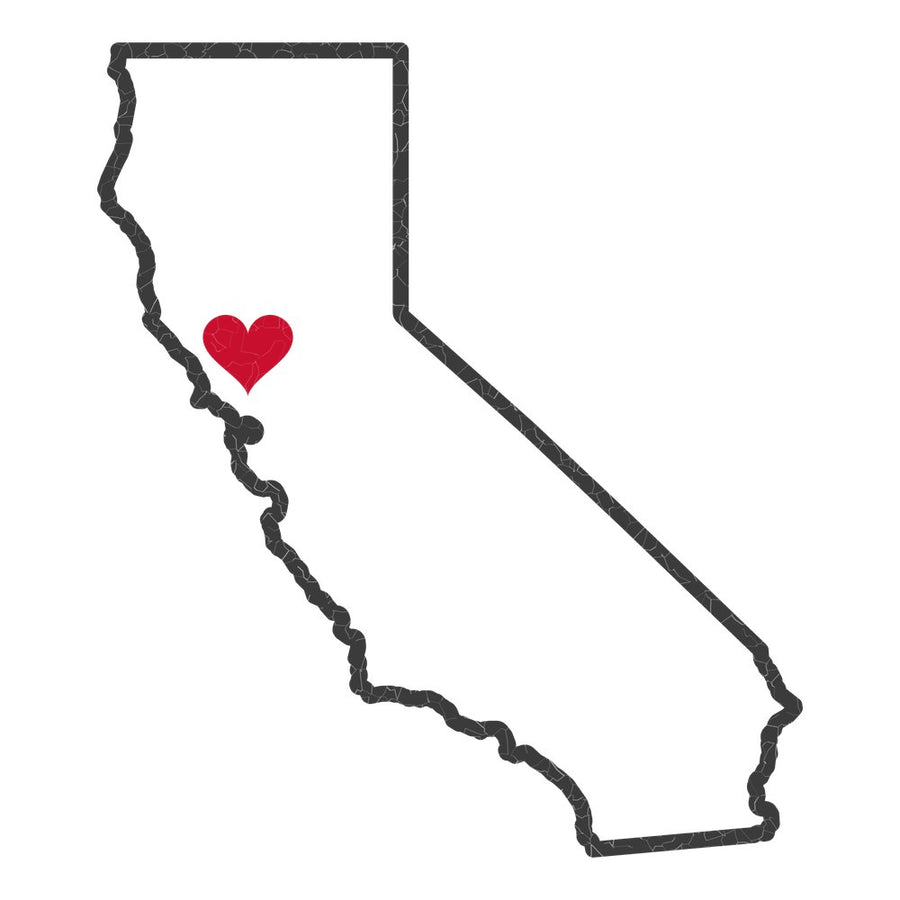 California Santa Rosa Mission Heart Map design