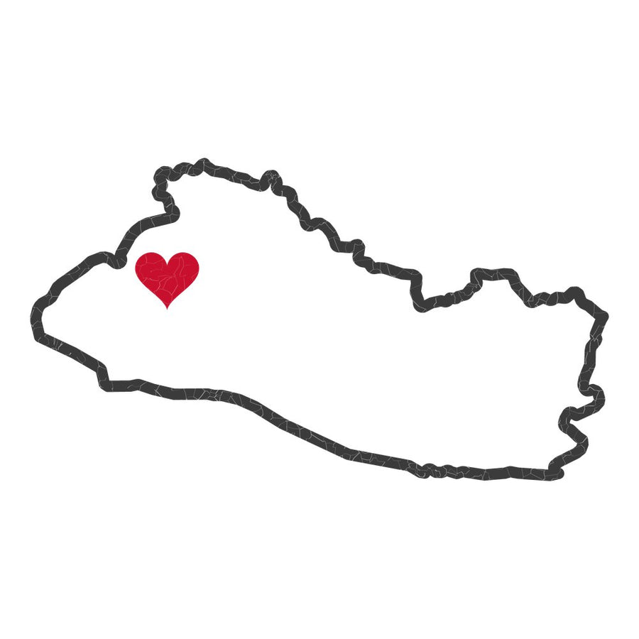 El Salvador Santa Ana Mission Heart Map design