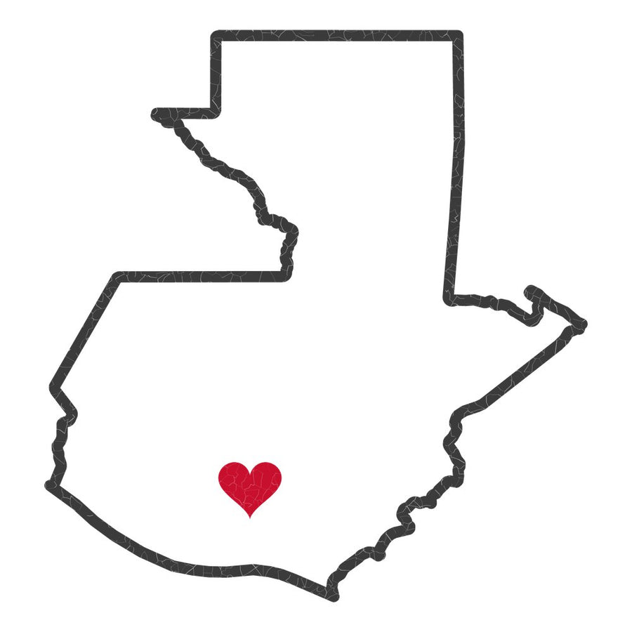 Guatemala Antigua Mission Heart Map design