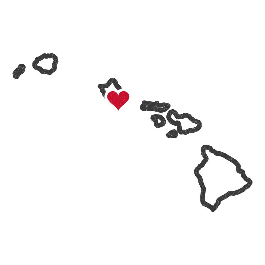 Hawaii Honolulu Mission Heart Map design
