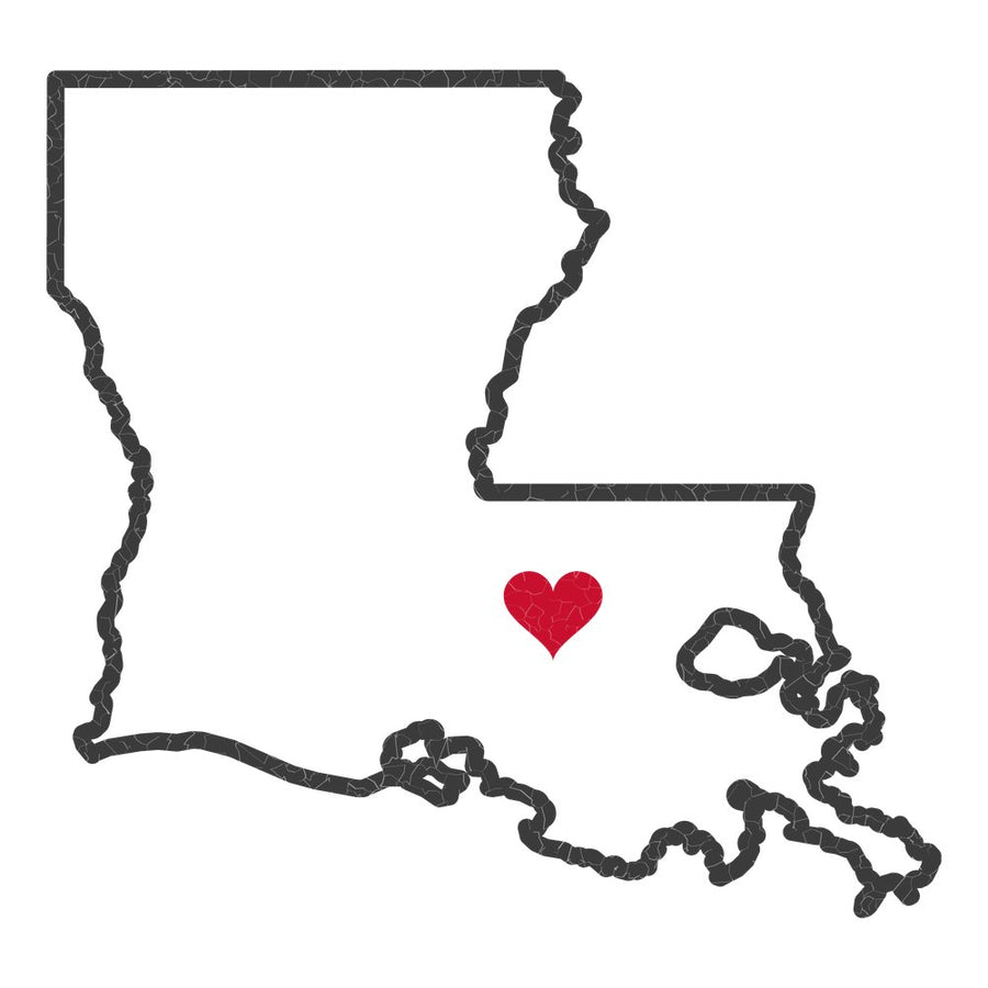 Louisiana Baton Rouge Mission Heart Map design