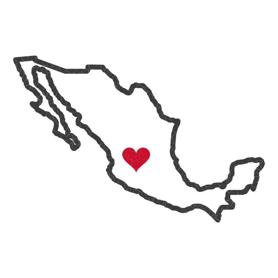Mexico Aguascalientes Mission Heart Map design