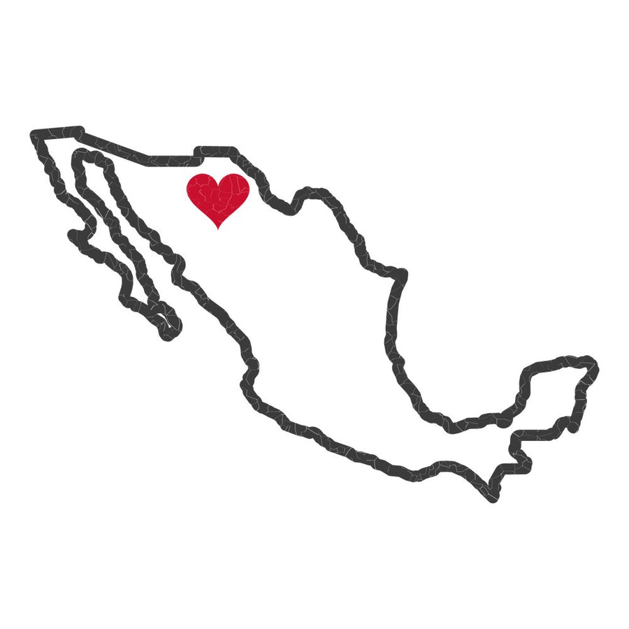 Mexico Ciudad Juarez Mission Heart Map design