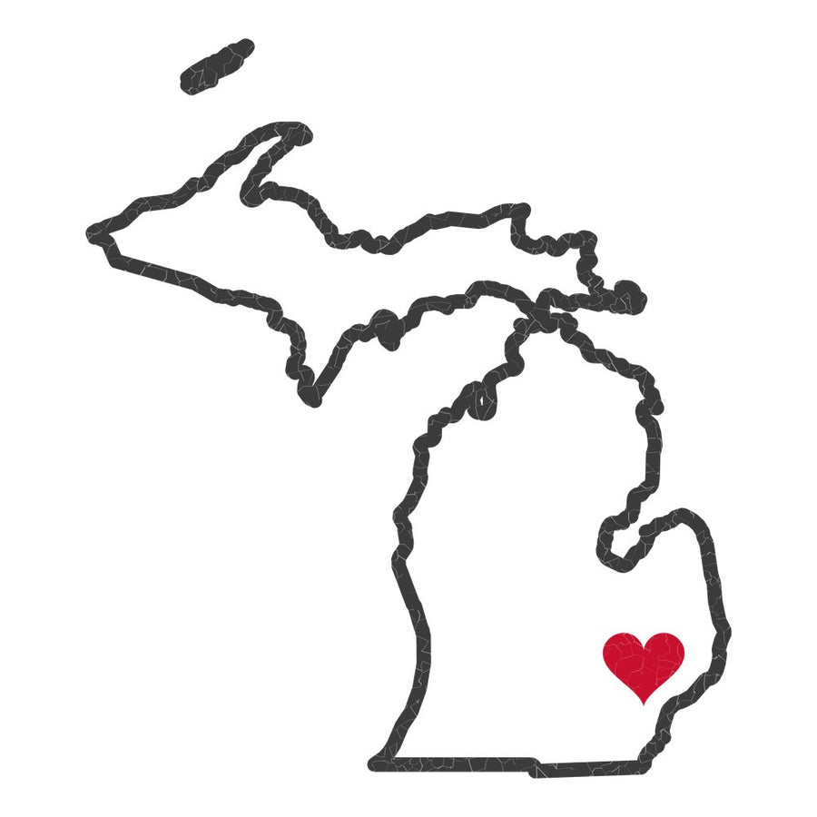 Michigan Detroit Mission Heart Map design