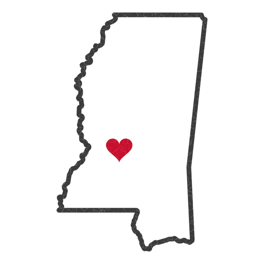 Mississippi Jackson Mission Heart Map design