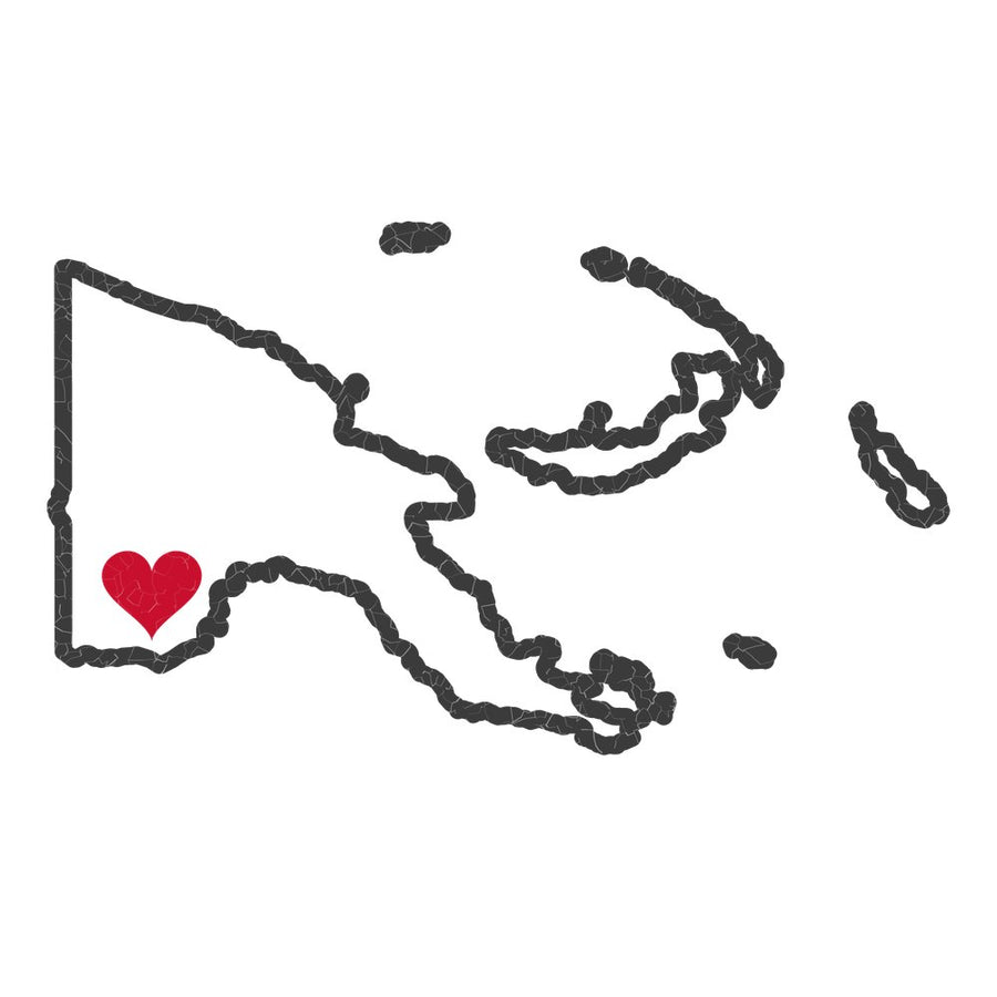 Papua New Guinea Daru Mission Heart Map design