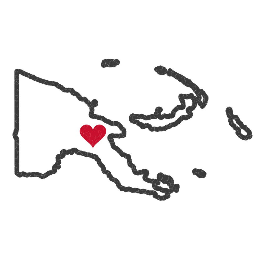 Papua New Guinea Lae Mission Heart Map design