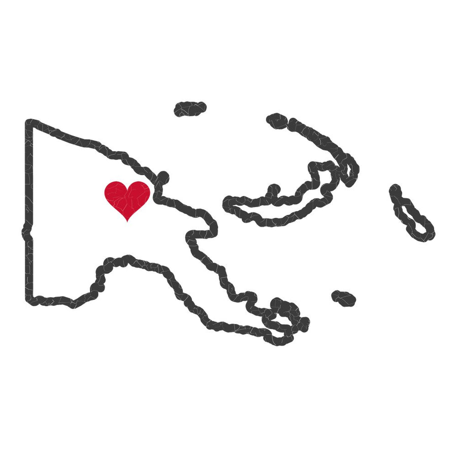 Papua New Guinea Madang Mission Heart Map design