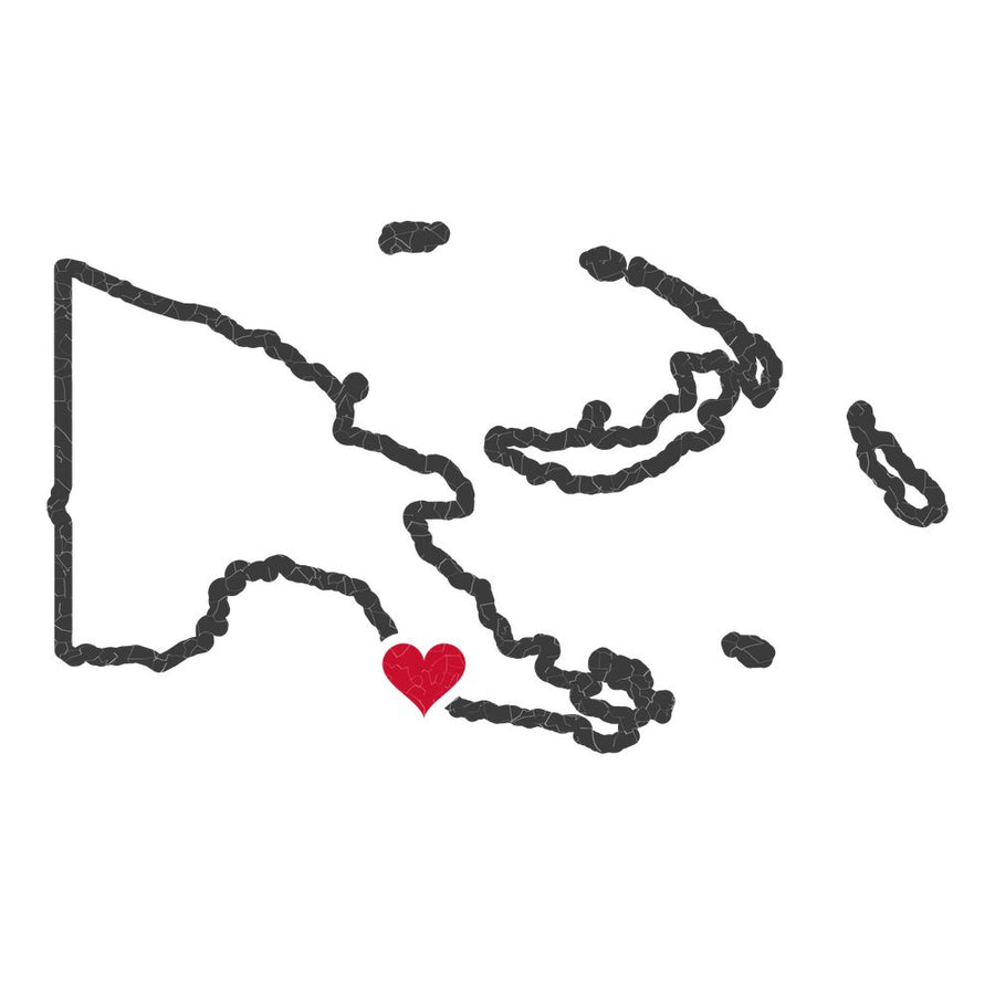 Papua New Guinea Port Moresby Mission Heart Map design