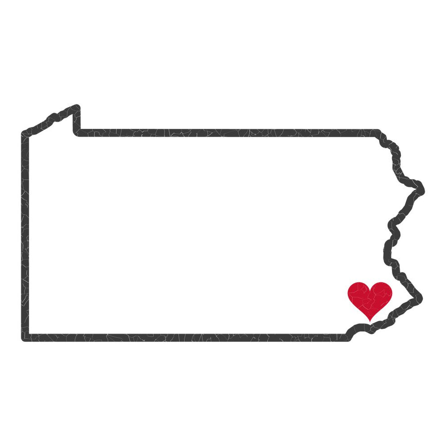 Pennsylvania Philadelphia Mission Heart Map design