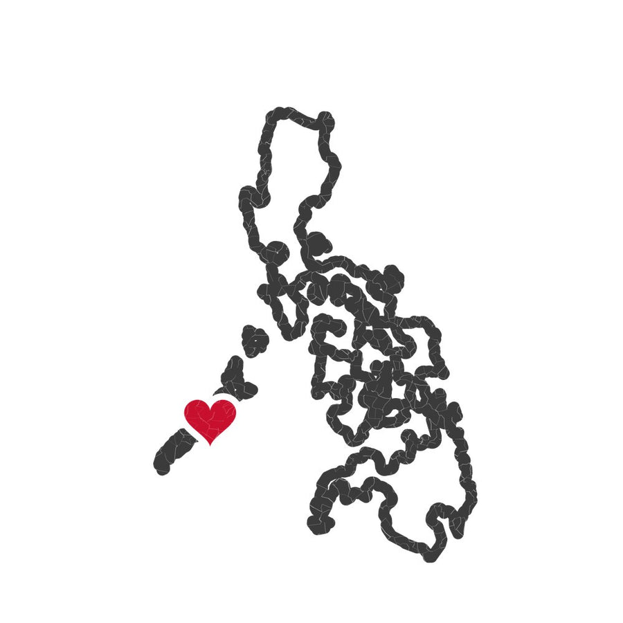 Philippines Puerto Princesa Mission Heart Map design