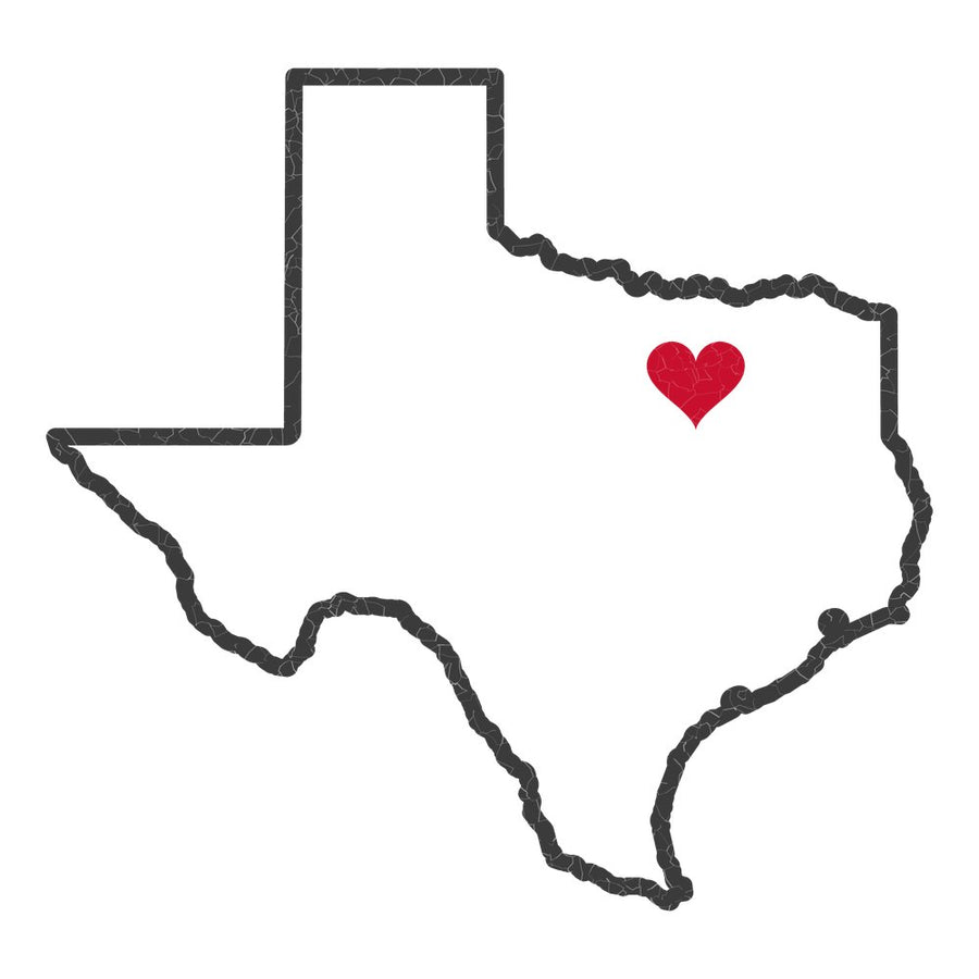 Texas Dallas West Mission Heart Map design