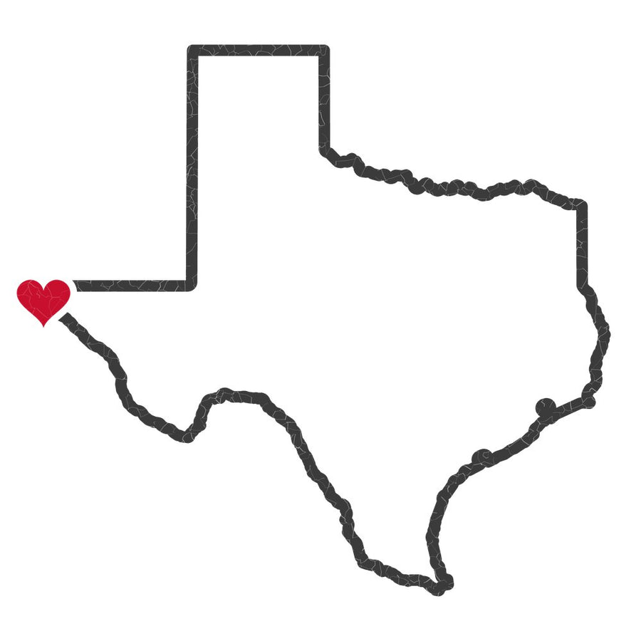 Texas El Paso Mission Heart Map design