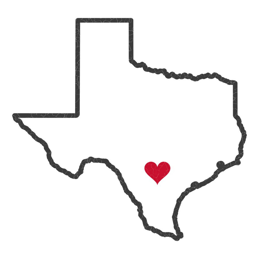 Texas San Antonio South Mission Heart Map design